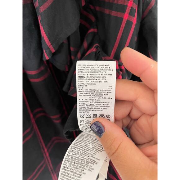 GAP Cascade Ruffle Plaid Top - Picture 5 of 6